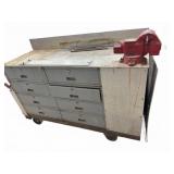 Metal Shop Workbench 58x38 With Vise