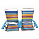 Striped Beach Chairs with Armrests