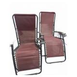 2 Brown Mesh Zero Gravity Chairs