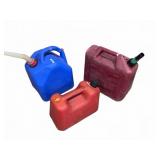 Three Plastic Fuel Containers
