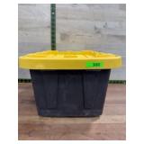 Black Storage Tote With Yellow Lid