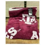 Maroon and White Logo Beach Towel