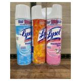 Three Lysol Disinfectant Sprays
