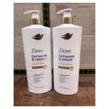 2 Dove 5 in 1 Nourish & Restore Conditioners