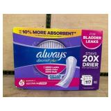 Always Discreet Plus Bladder Leak Pads, 117-Count
