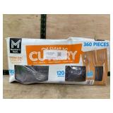 360-Piece Clear Plastic Cutlery Set