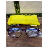 Purple Frame Eyeglasses with Yellow Case