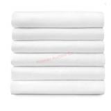 Hospitality Bulk Flat Bed Sheets, 6-Pack, White, K