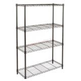 Metal 4-Shelf Storage Rack, Black