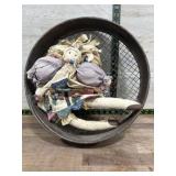 Wood crate top with doll
