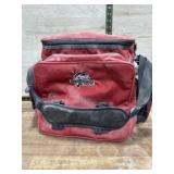 Red tackle box and contents