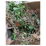 Box lot of greenery and decore
