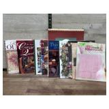 Stack of quilting and crochet books
