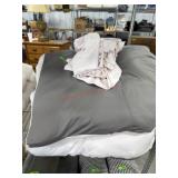 Grey and pink comforter full size with pillow