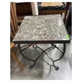 Metal patio side table