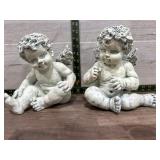 Pair of cherub figurines