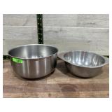 2 Stainless mixing bowls