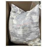 3- Grey and white throw pillows