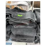 Stack of black bath towels