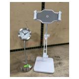 Tablet stand and clock