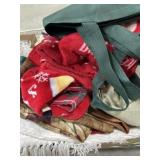 Flat of kitchen hand towels, aprons