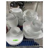 Approx. 12 place setting white corelle dishes