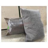 3- Brown and tan throw pillows