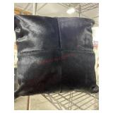 Black fur throw pillow