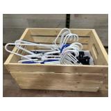 Wood crate with hangers
