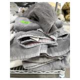 Stack of grey bath towels