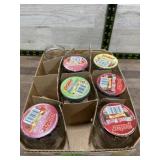 Flat of 7 old jelly jars