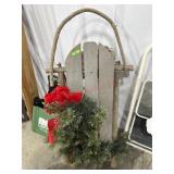 Crafted wooden sleigh decoration