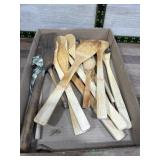 Flat of wooden spoons