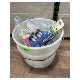 2- Buckets with misc. hardware, hooks furniture