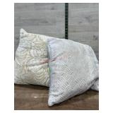 3- Gold and beige throw pillows