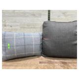 2 Grey throw pillows