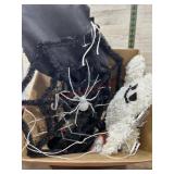 Box of Halloween decorations