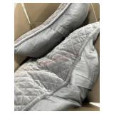 4- Grey throw pillows