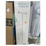 Security pole and curve grab bar