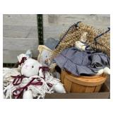 Rag doll, Pumpkin basket and misc.