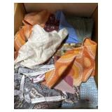 Box lot of fabrics pieces