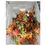 Tote of fall and Halloween decorations