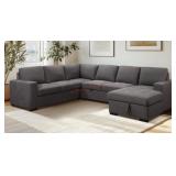 Dylan stain resistant 6 seat storage sectional-