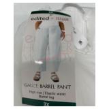 High-Rise Elastic Waist Gauze Barrel Pants, 3X