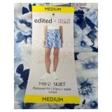 Medium Floral Print Elastic Waist Mini Skirt