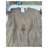 Brown Short-Sleeve Romper with Drawstring Waist