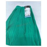 Green Pleated Midi Skirt