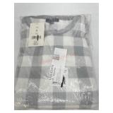 Grey Checkered Pullover Sweater, Size XL
