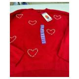 Red Sweater with Heart Accents, XX-Large