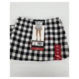 Black and White Plaid Mini Skirt, XL